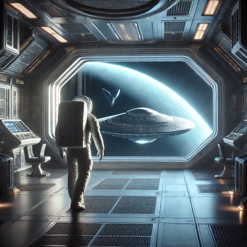 Hombre en nave espacial